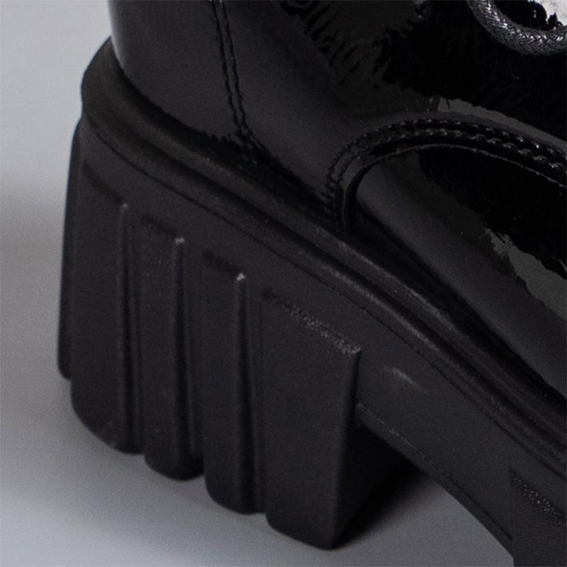 Fashion Concise Chunk Heel Loafers Shoes Women Spring Autumn Black Pu Leather Loafers Shoes Woman Non Slip Wear Resistant Shoes Female