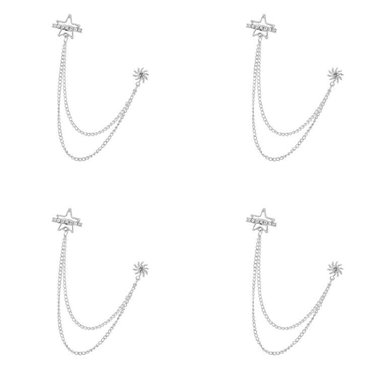 4Pcs Secure Fastening Lapel Accessories Gold/Silver Wedding Brooch For Business Travelers Corporate Gatherings