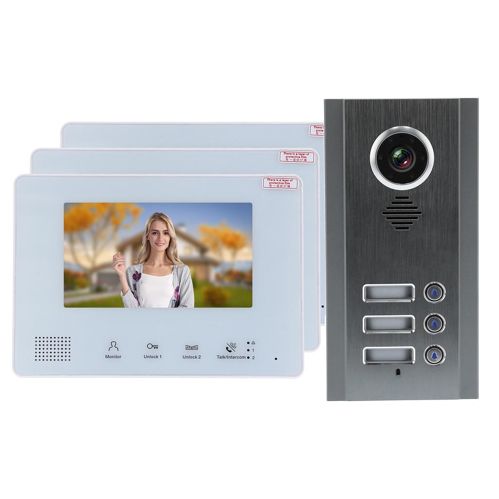 BUS 2 Wire Video Doorbell Camera Direct Press Type Color Display Two Way Intercom Night Vision