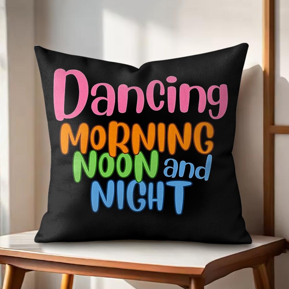Morning Noon Cushion Cover Natural Linen Organic Fabric DoubleSided Printing Couch Pillow Covers Home Decor