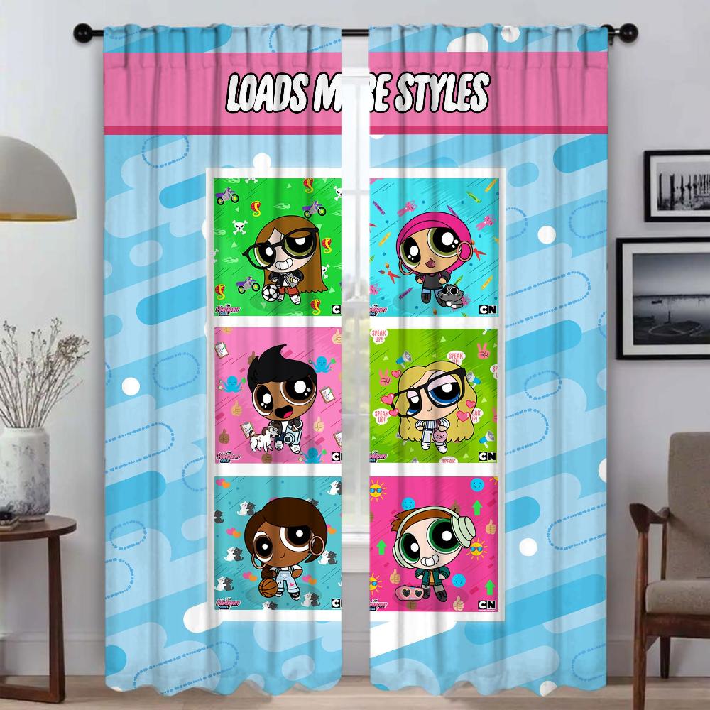 

Шторы для гостиной с героями мультфильмов «Суперкрошки», занавески для перегородок, шторы от комаров, 2 шт., украшение на Хэллоуин для детей W50xH70cmx2pcs-CL