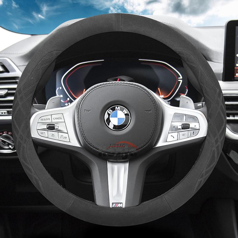 Coprivolante in Camoscio per Auto per BMW Serie 1 2 3 4 5 7 M2 M3 M4 M5 I3 I4 X1 X2 X3 IX1 IX2 2023 2024 2025 Accessori