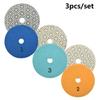 3PC Polishing Pads Granite Polishing Tool Pad Sanding Disc 4 Inch 100mm Dry/Wet Diamond 3 Step Polishing Granite Marble Disk