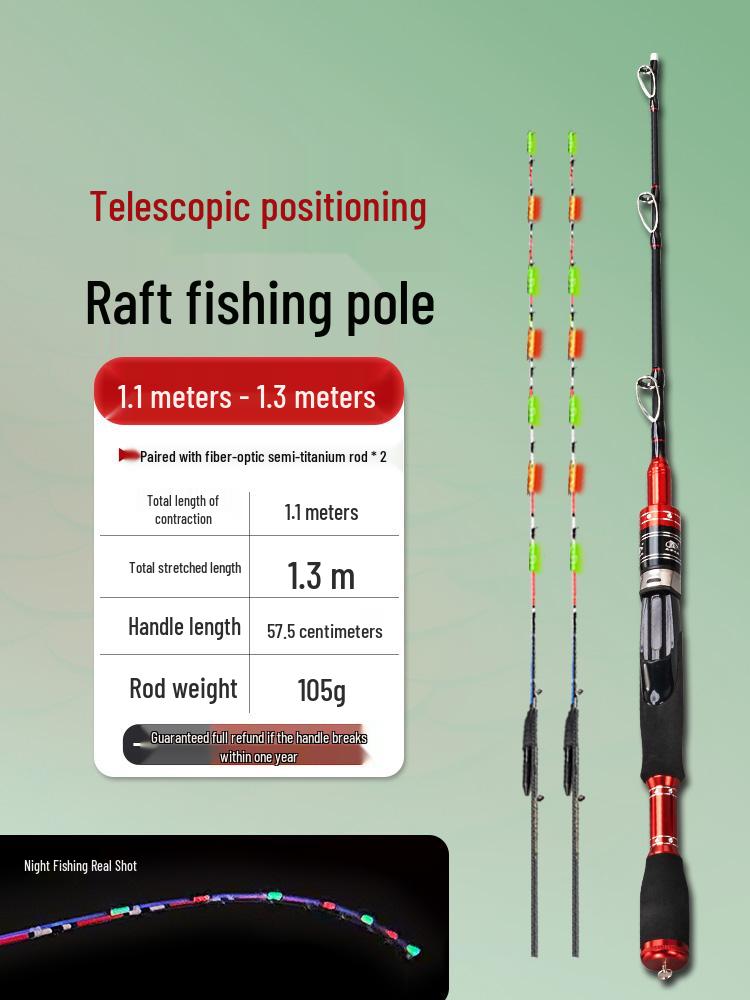 Luminous Telescopic Half-Titanium Bridge Fishing Rod with Soft Tip