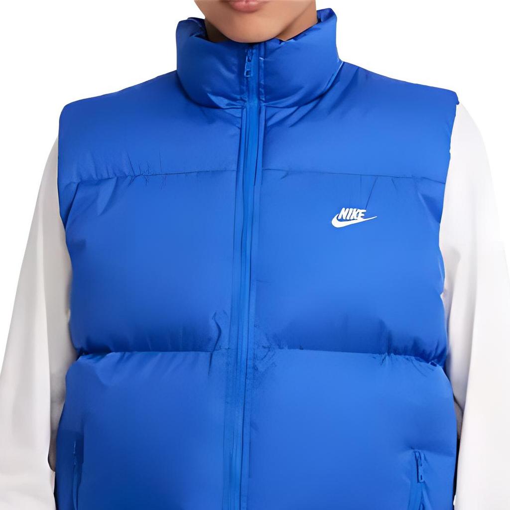 Nike Gilet Uomo Senza Maniche con Zip e Collo Alto Tinta Unita Gilet Blu FB7374-480