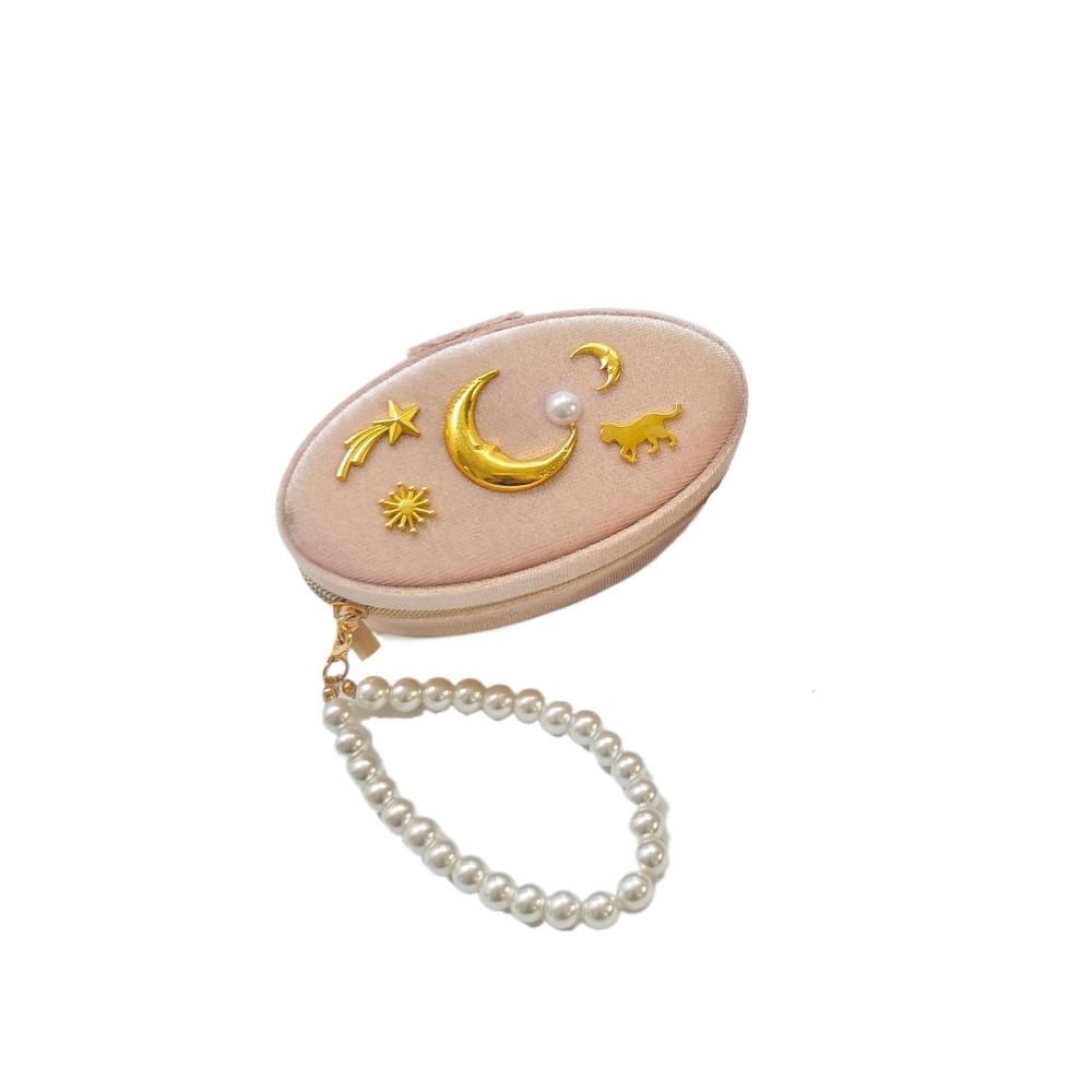 

Mini Finger Ring Box Pearl Keychain Bracelet Carrying Case Portable Jewelry Storage Box Travel розовый