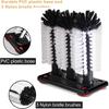 3PCS Bottle Cleaning Brush Set With Suction Base Long Handle Bristle Brush Heads For Glass Beer Cup Water Bottle Washer Kit