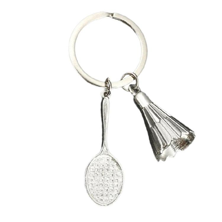 Sports Fan Keychain Tennis and Racket Charm Tennis Accessory Tennis Keyring Alloy Texture Suitable for Everyday Use