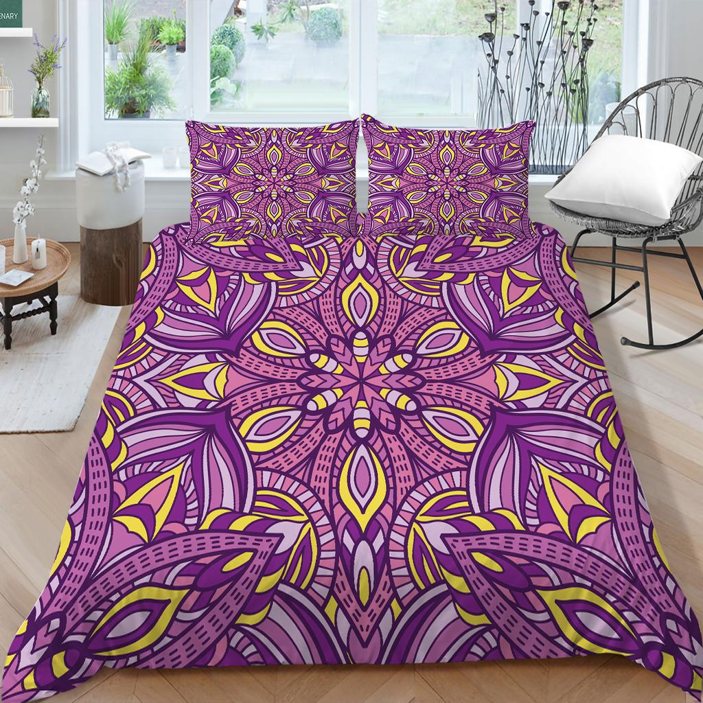 3D Bohemian Printed Bedding Single Double Bed Full Size Tropical Pattern Pillowcase and Quilt Cover Comfortable Home Decoration