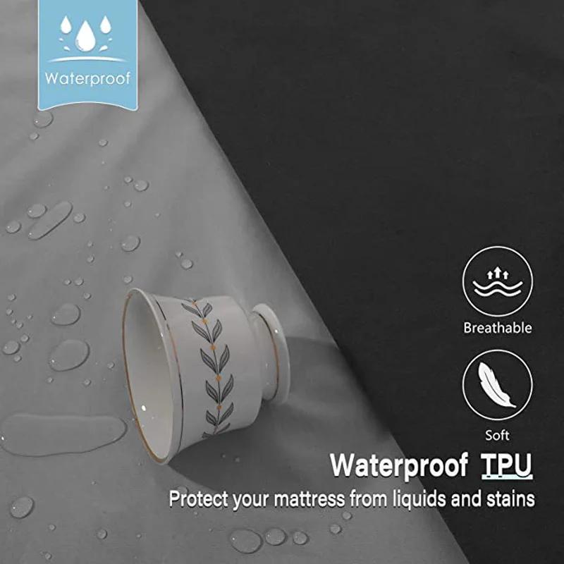 Solid Color Waterproof Bedsheet, Soft and Comfortable Bedding Mattress Protective Cover Suitable for Bedrooms, Guest Rooms, Fitted Sheet No Pillowcase