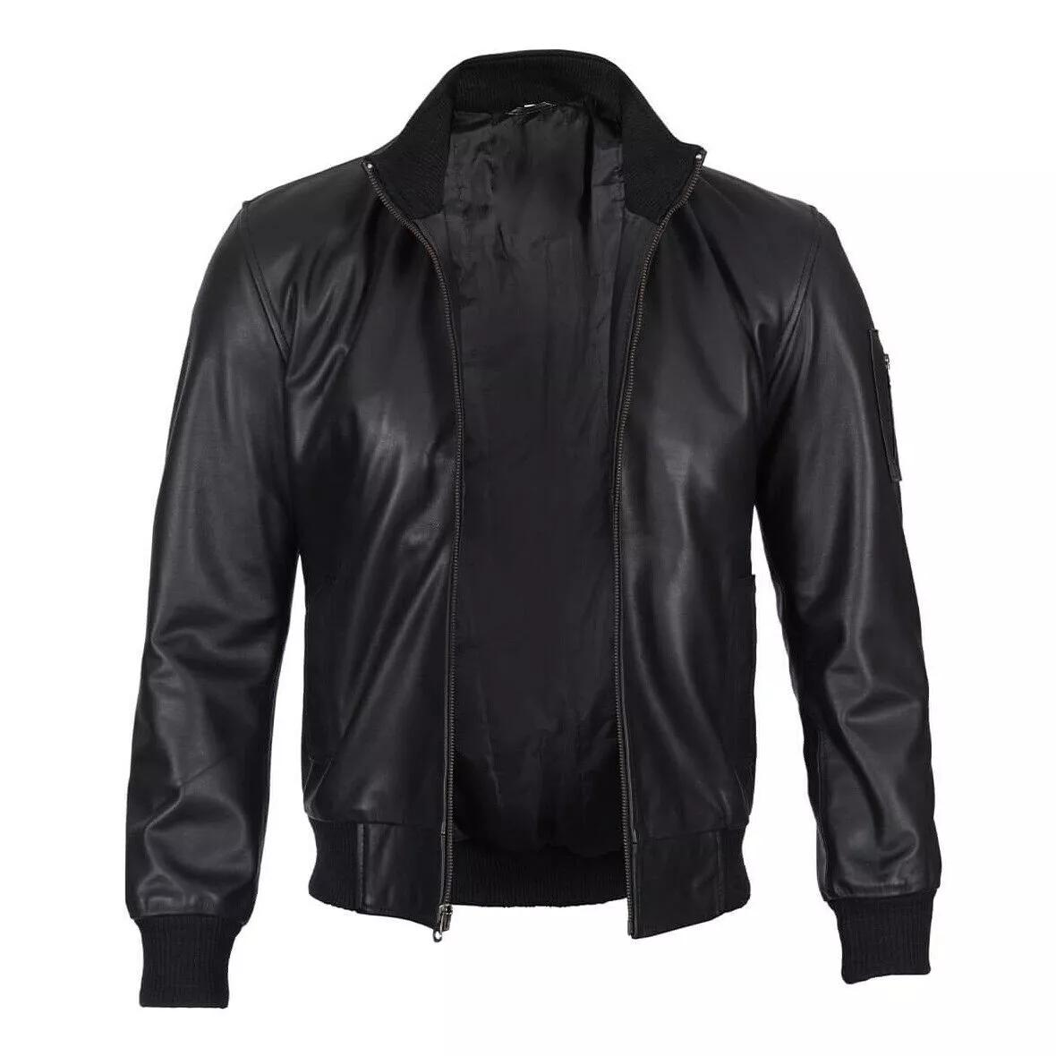 

Мужская винтажная куртка Cafe Racer AL KHALID из натуральной черной овчины в стиле мото-байкер 2XL чёрный