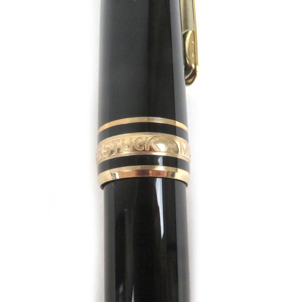 Excellent MONTBLANC Fountain Pen Meisterstck Pix Cap Type Black Gold 14K Mens Used