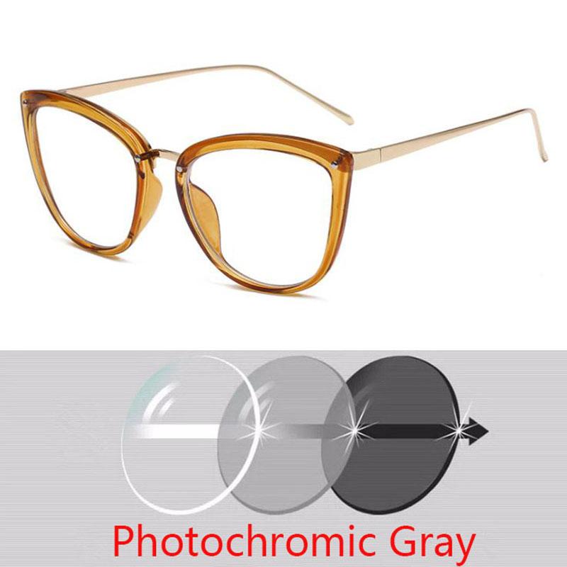 Feminine Optical Myopia Glasses Vintage Brand Design Clear Cat Eye Blue Light Blocking Glasses Women Eyeglasses Degree 0 To -6.0