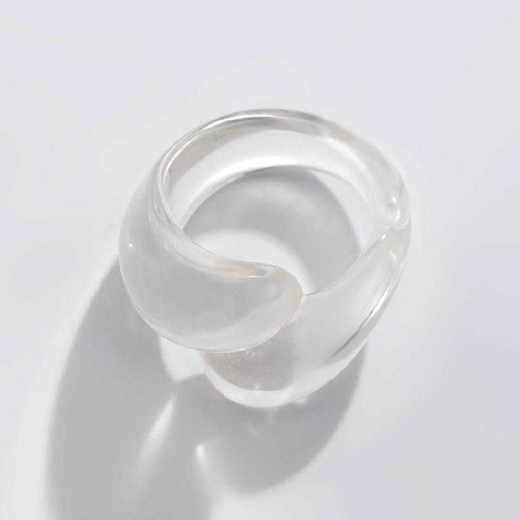 Fashion Statement Ring Irregular Geometric Colorful Double Droplet Ring Trendy Women's Accessories for Daily Wear