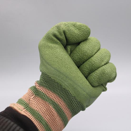 1 Pair Garden Gloves Breathable Waterproof Puncture-Resistant Hard-wearing Latex Coated Gardening Gloves