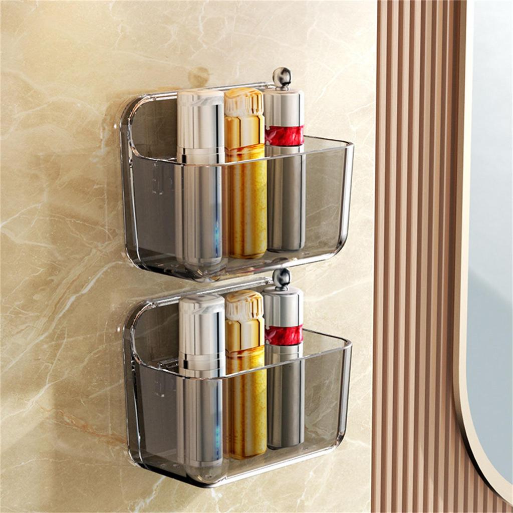 Selbstklebender Organizer für Badezimmer Transparente Wandmontierte Aufbewahrungsbox Klebedesigns für Bad und Küche