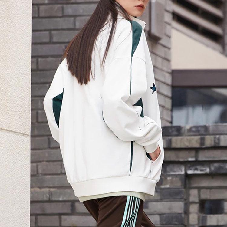 Li Ning Sport Lifestyle Series Letter Print Color Block Stand Collar Jacket Unisex Jacket White AWDS989-5
