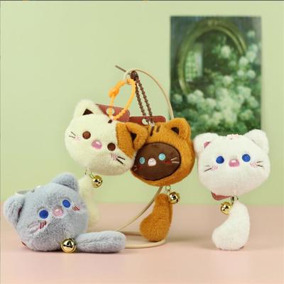 1 ADET 15cm Sevimli Zil Kedi Kolye Peluş Oyuncak Doldurulmuş Hayvan Bebek Çanta Kolye Bebek Anahtarlık Bebek