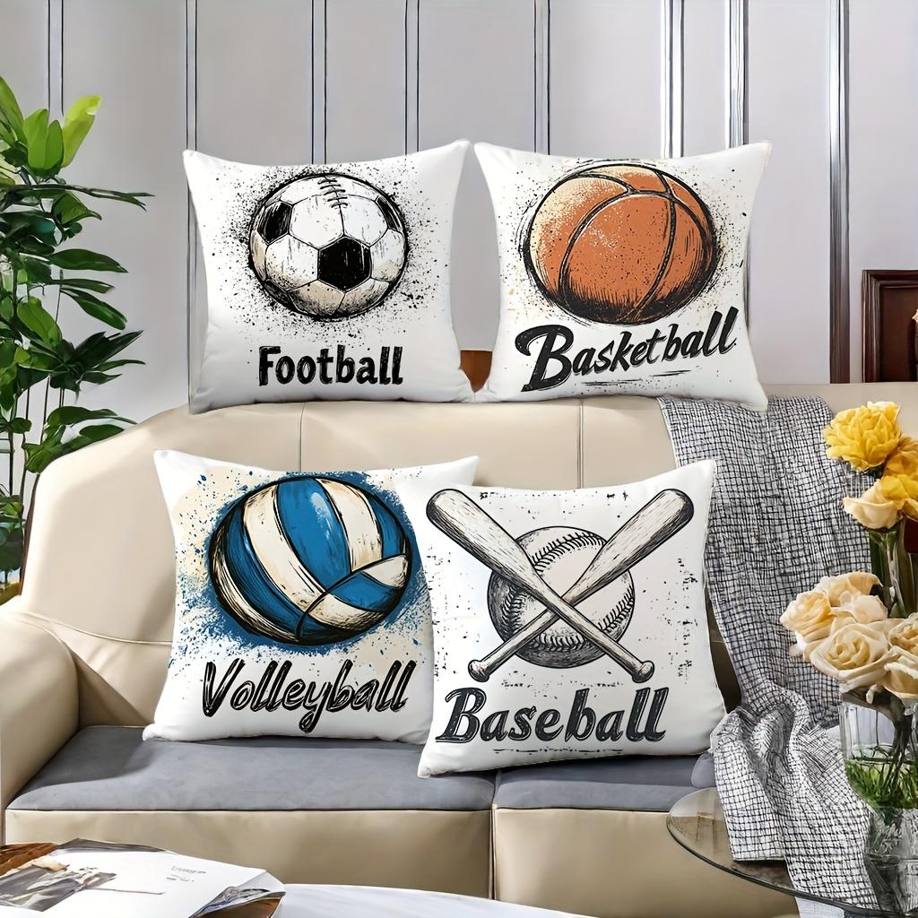 pcs Theme of Ball Sports Singlesided printing Short plush Suitable for living rooms bedrooms sofas (excluding pillow cores)