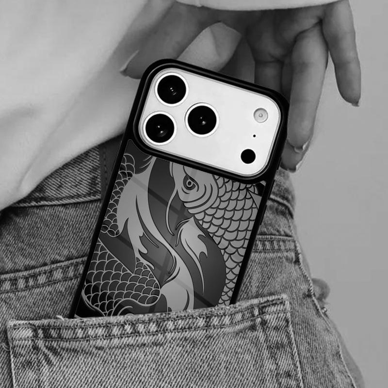 Japanese Koi Fish Phone Case for iPhone 16e 15 14 13 12 17 Pro Max Plus Air 17pro Cover Coque