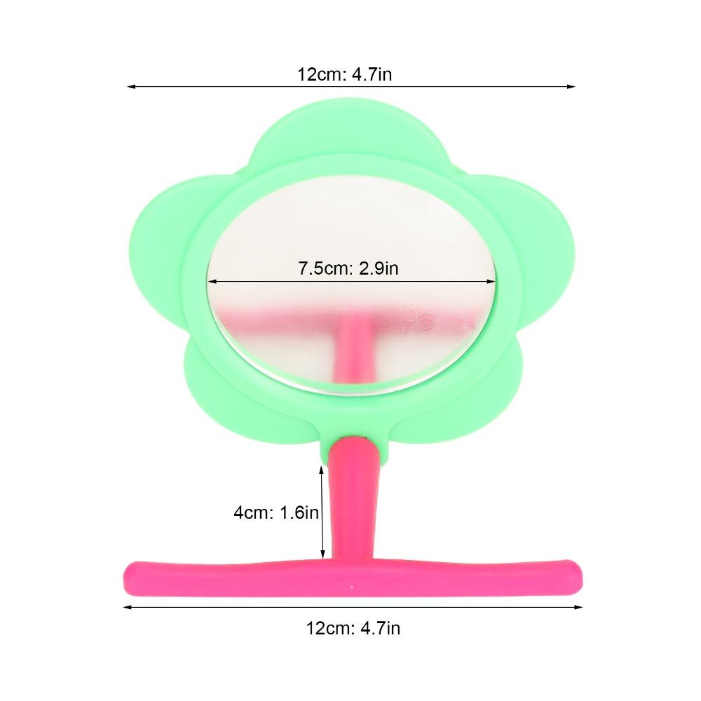 Plastic Material Parrot Mirror Stand Toy Flower Shape Bird Cage Mirror Toy  For Budgie