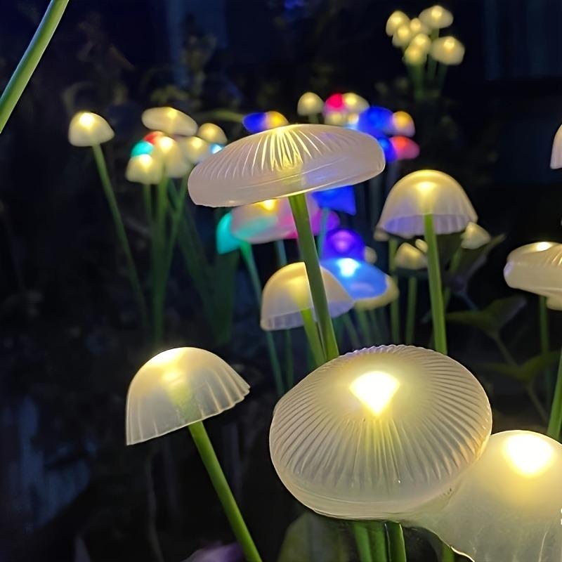 Solar Garden Lights Dual Mode Led Solar Mushroom Lights Waterproof Decor Yard Patio Pathway Jellyfish for Garden Ambiance