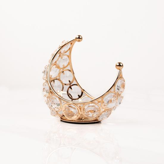 Moon Tealight Candle Holder Metal Moon Shape Candle Stand Desktop Votive Candle Holder for Table Centerpiece Wedding Party Home Decor