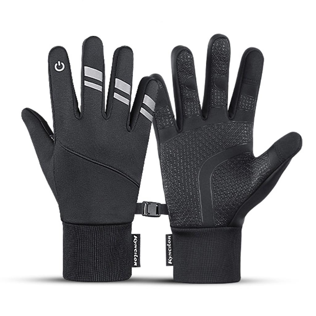 Winter Warm Cycling Gloves Touch Screen Waterproof Windproof Reflective Ski Riding Gloves