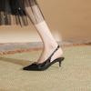 Spot L-218 new 2025 simple high heels with black pointed stiletto fashion high heel sandals women