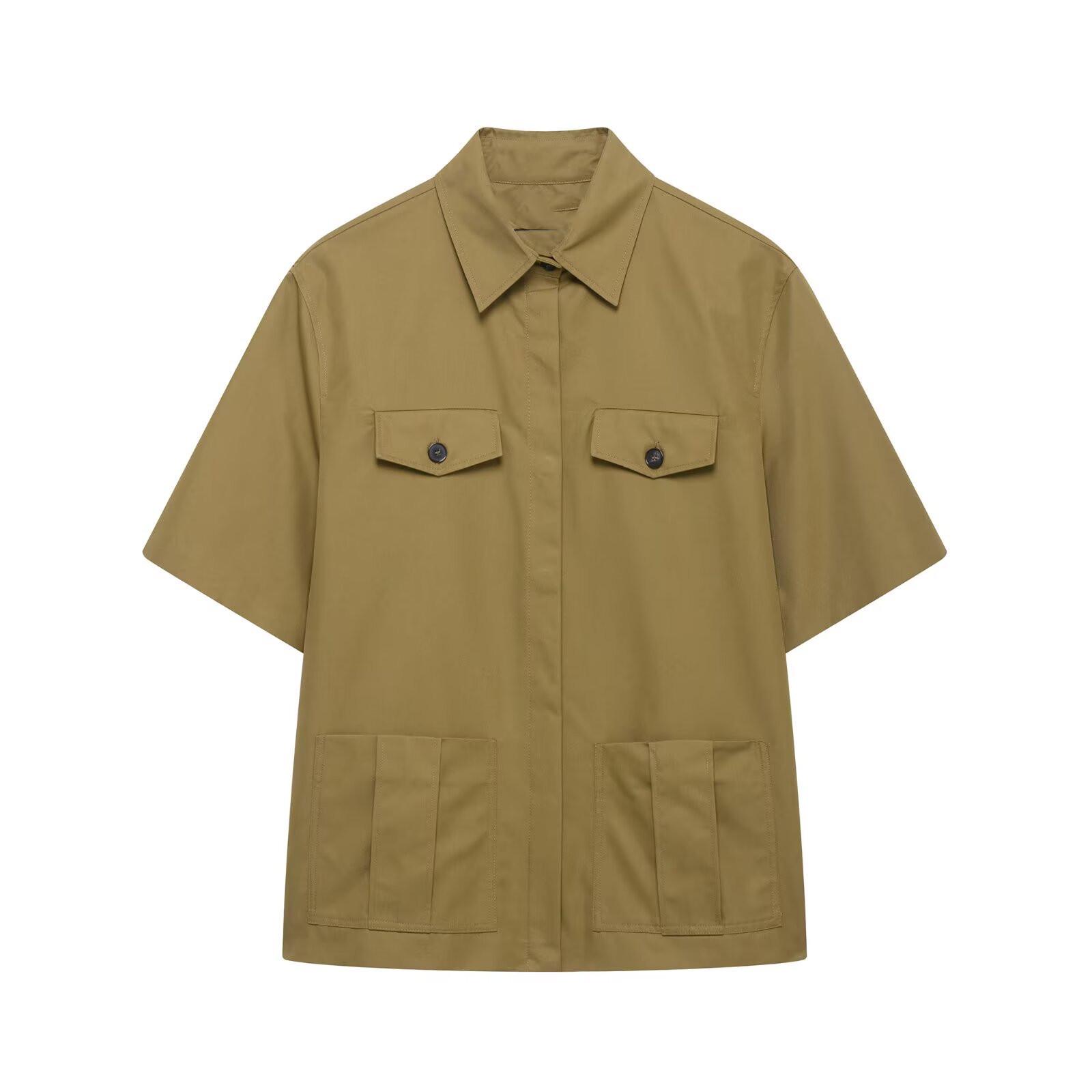 

TAOP&ZA Летний женский комплект для работы: рубашка с карманами и повседневные шорты Large