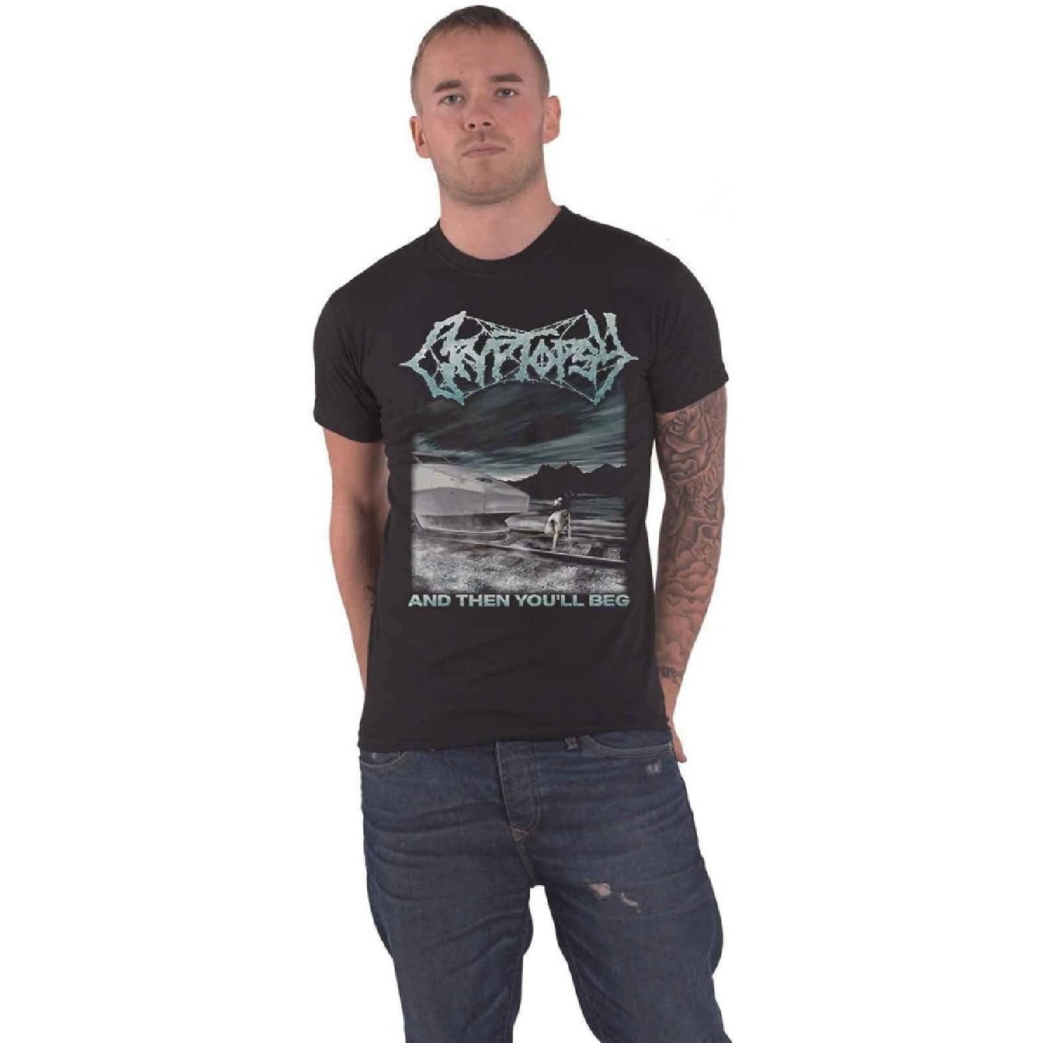 Cryptopsy T Shirt And Then You ll Beg Band Logo New Official Mens Black Size M S