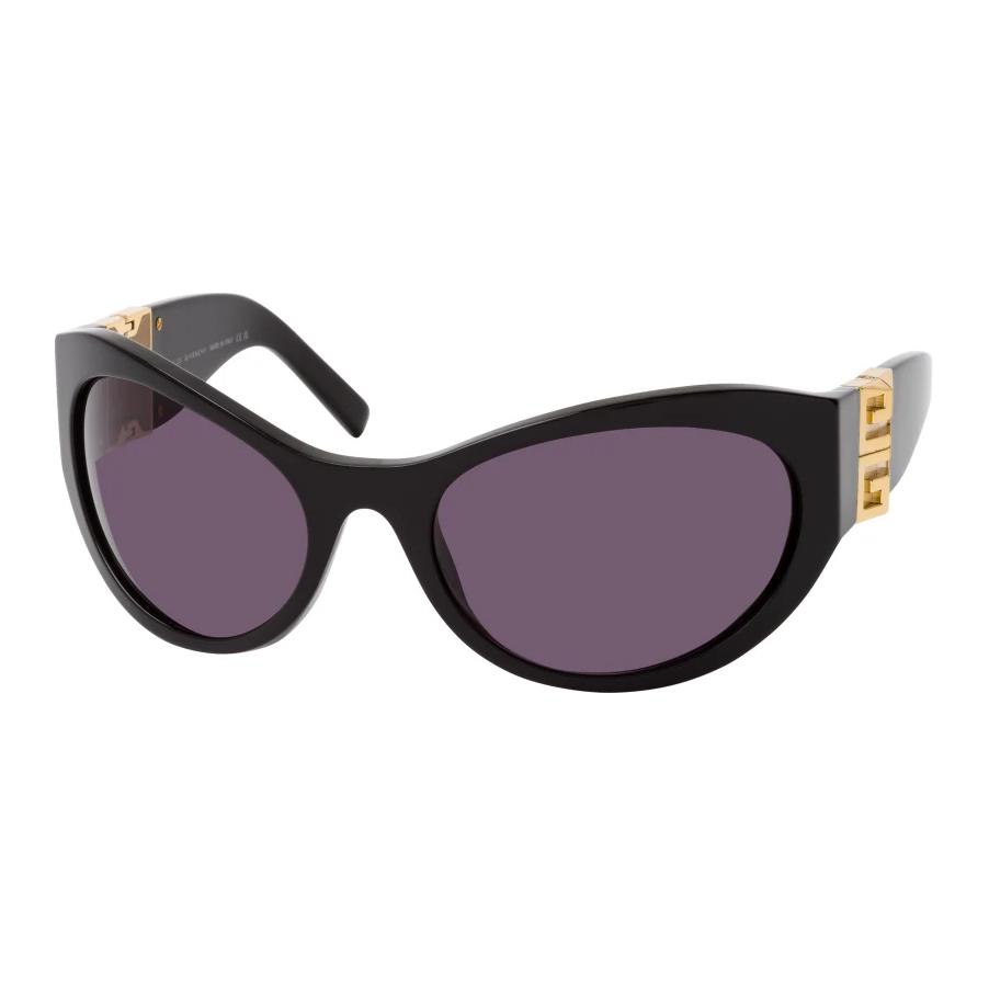 Givenchy Irregular Shape Sunglasses With Logo Unisex sunglasses Black GV40073I6301A 63,Black