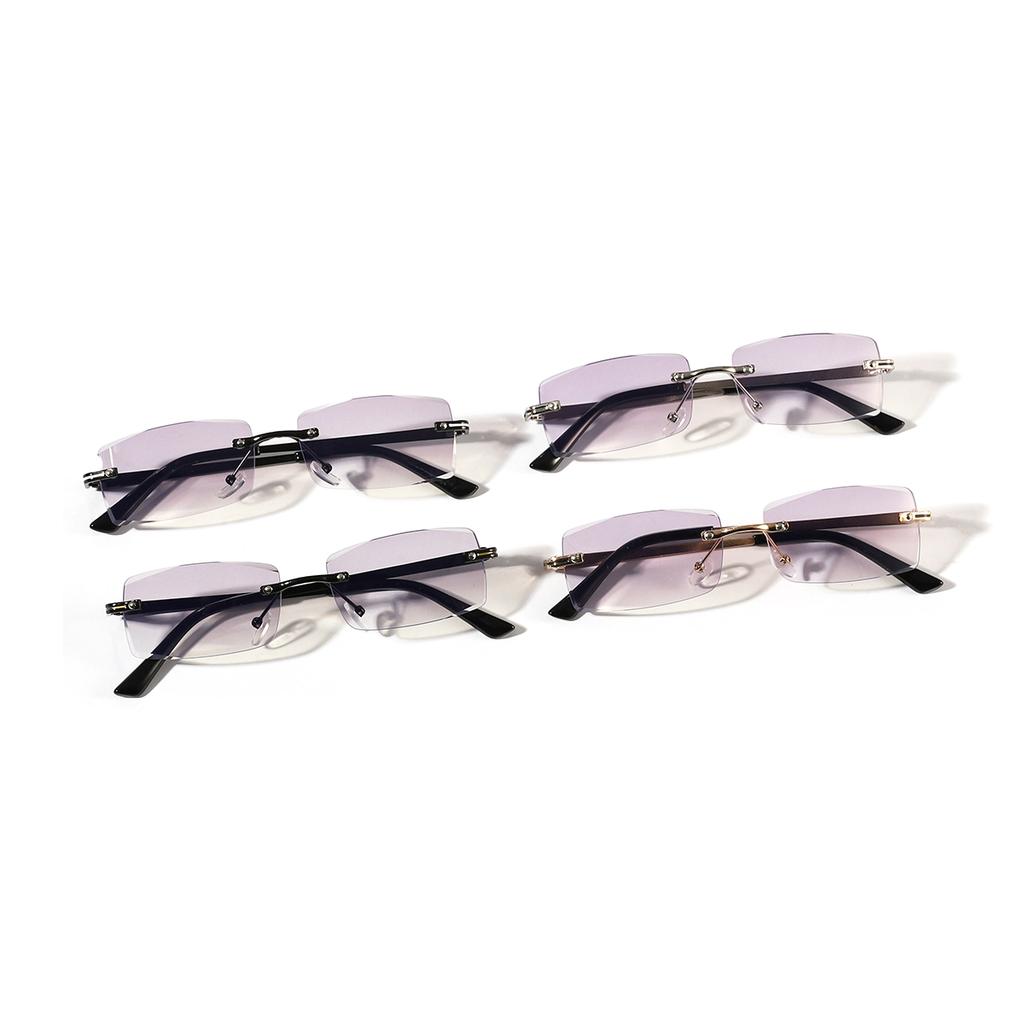 Cross-border New Retro Metal Rimless Rectangular Anti-blue Light Glasses for Men and Women Business Myopia Frame Glasses