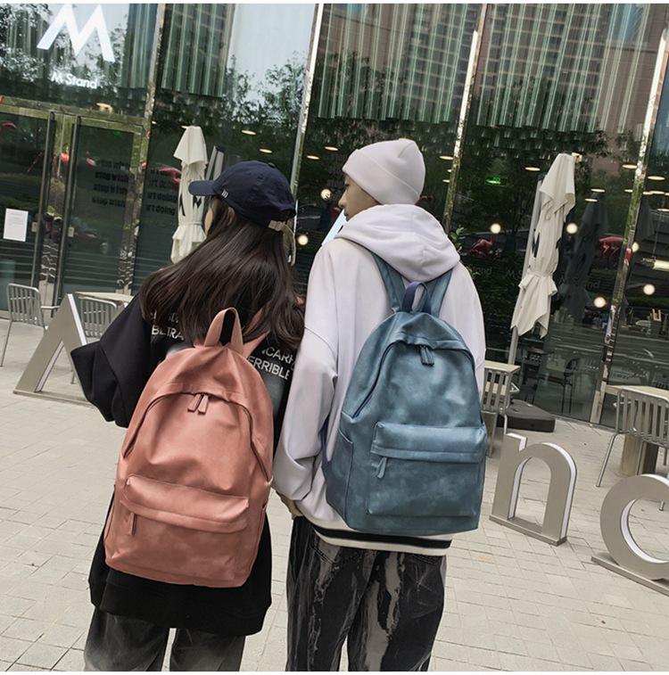 Large Capacity PU Leather Backpack - Unisex Casual Travel & College Bag