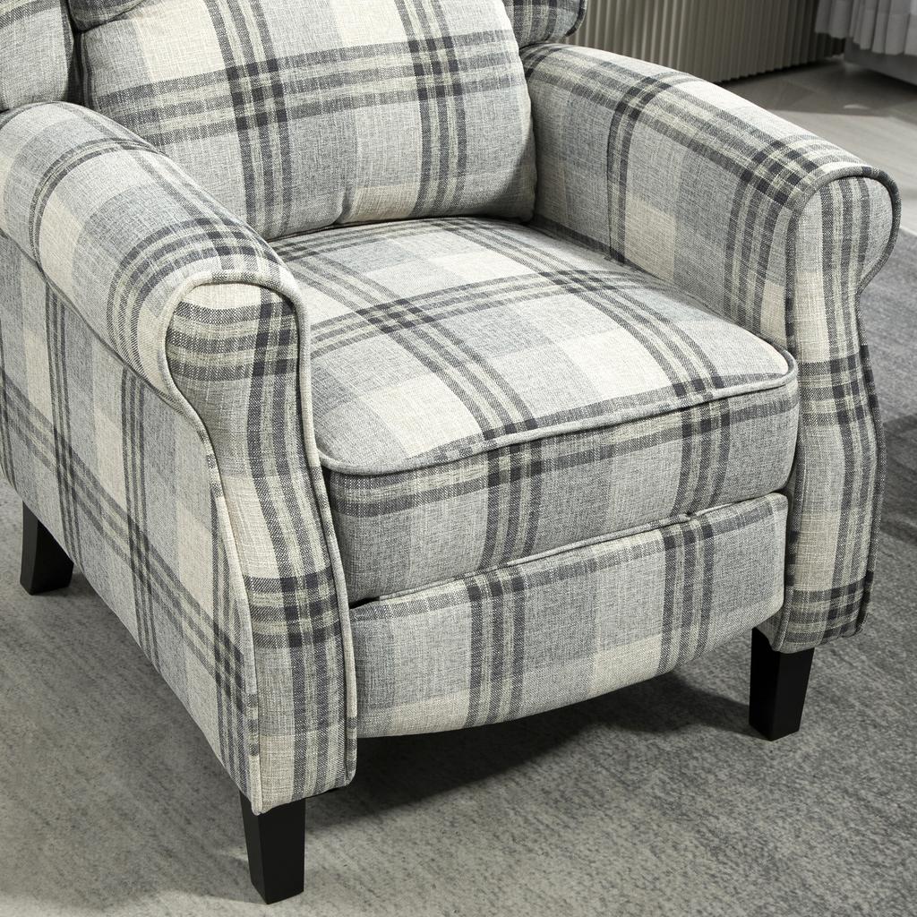 160 Degrees Reclining Armchair, with Footrest - Grey
