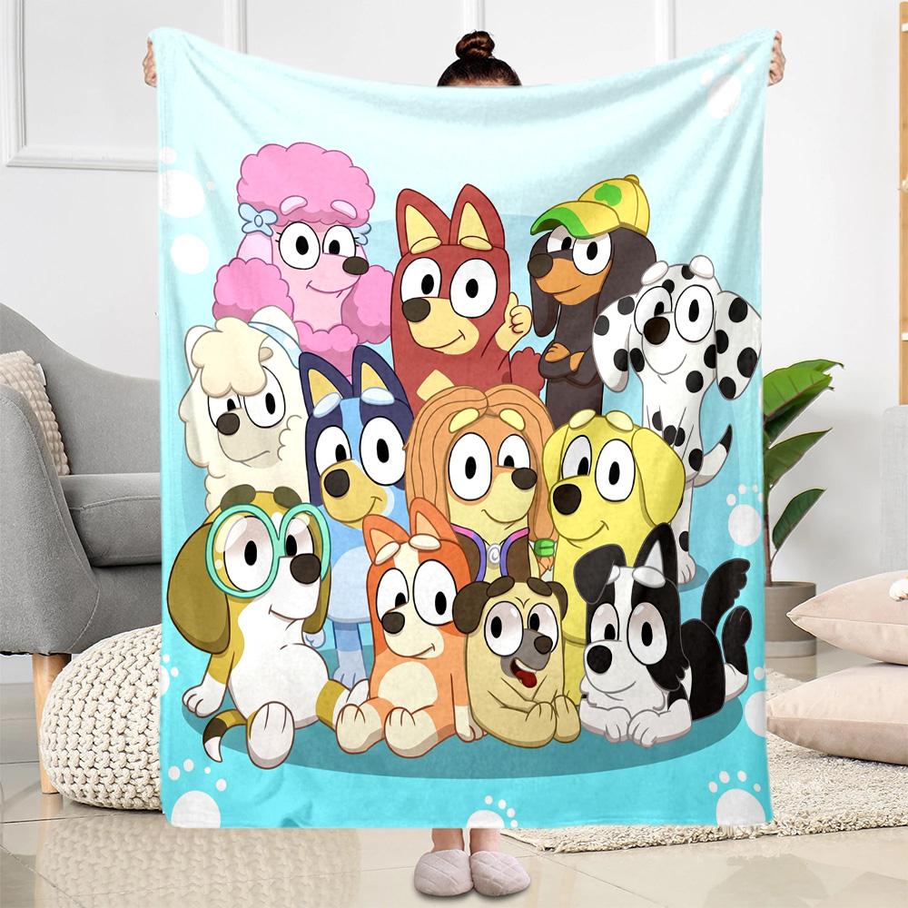 Bluey Bingo Adventure Blanket Soft & Cozy Perfect for Sofa Bed Office Chair for All Occasions Digital Print Birthday Christmas Gift Blanket