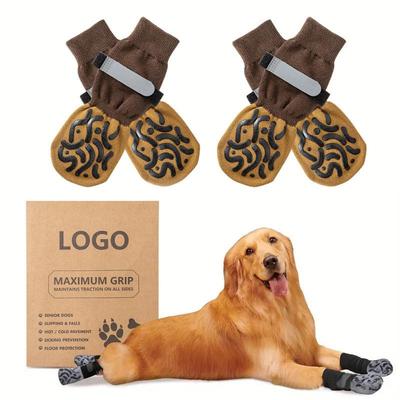 Wasserdichte rutschfeste Hundesocken für den Außenbereich - Pfotenschützer für kleine und mittlere Hunde, Weihnachtsdesign, Beliebter Verkaufsschlager.