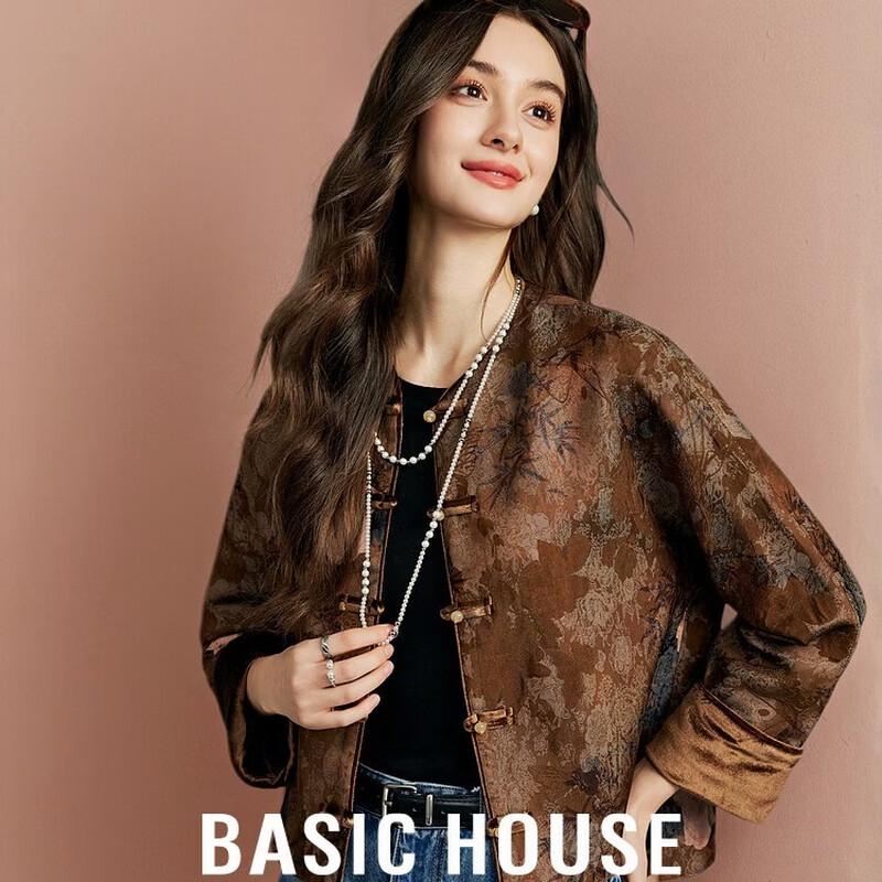 Basic House Women s New Chinese Style Jacquard Short Jacket S