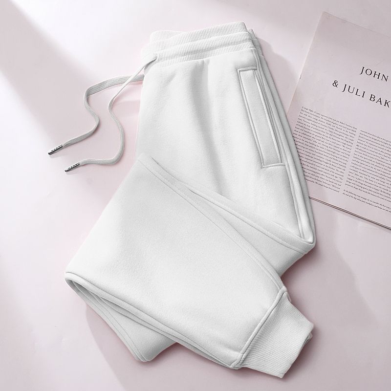 

Высококачественные утепленные флисом зимние спортивные штаны из чистого хлопка оранжевого цвета No Pattern-White L [Winter Fleece-lined]]