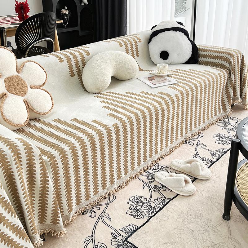 Wenxu Chenille Sofa Cover New Cushion Cover Blanket Four Seasons Anti-Cat Scratch All-Inclusive Universal Cover