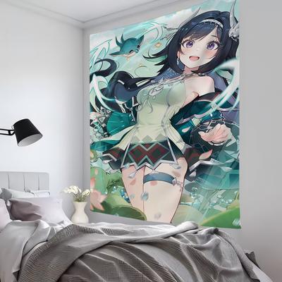 Lan Yan Genshin Impact Tapestry Room Decor Wall Cloth Party Hanging Background Room Decor Baby Room