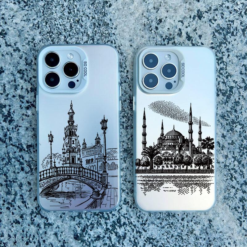 World Famous Historical Landmark Building Phone Case for Iphone 15 14 Plus Pro MAX 11 12 13 Mini Pro Max Shockproof Laser Covers