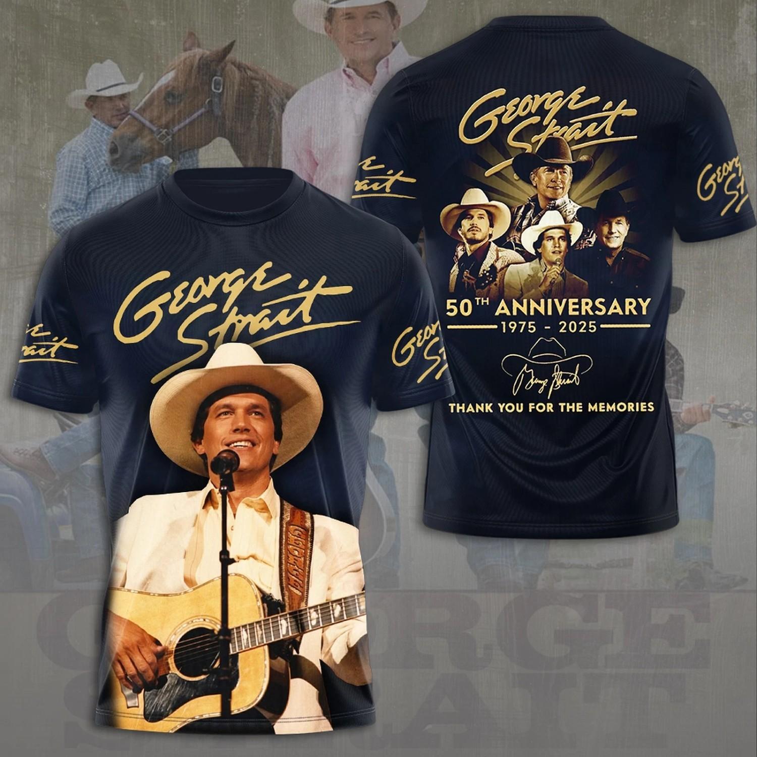 George Strait King Of Country Music 3D T-shirt 2026 Tour Licensed DesignGift Fan S