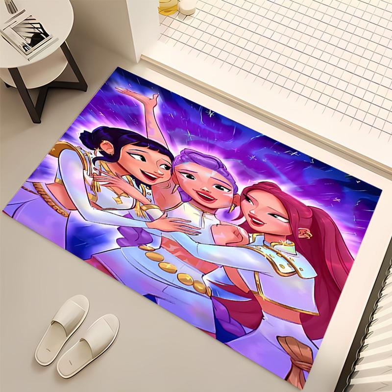 1pc Kpop Hunter5 Print Area Rug - Soft, Washable Non-Slip Indoor Mat, Living Room, Home Office Decorative Rug,Office Decorative