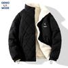GENIOLAMODE Herren Verdickte Fleece-Baumwolljacke