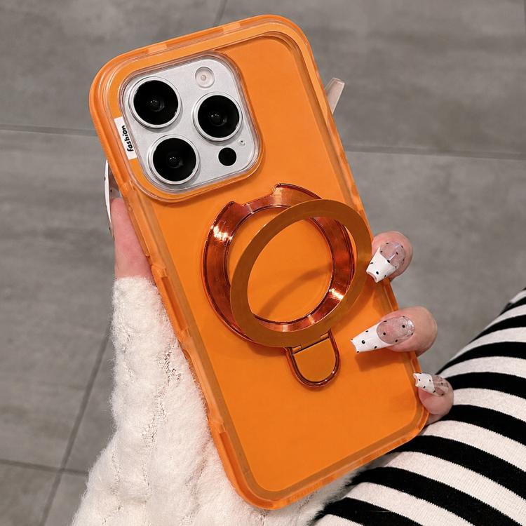 Dual-Color Translucent Matte Phone Case With Kickstand For iPhone 14 Pro, PC+TPU Anti-Fingerprint Shockproof Protective Cover