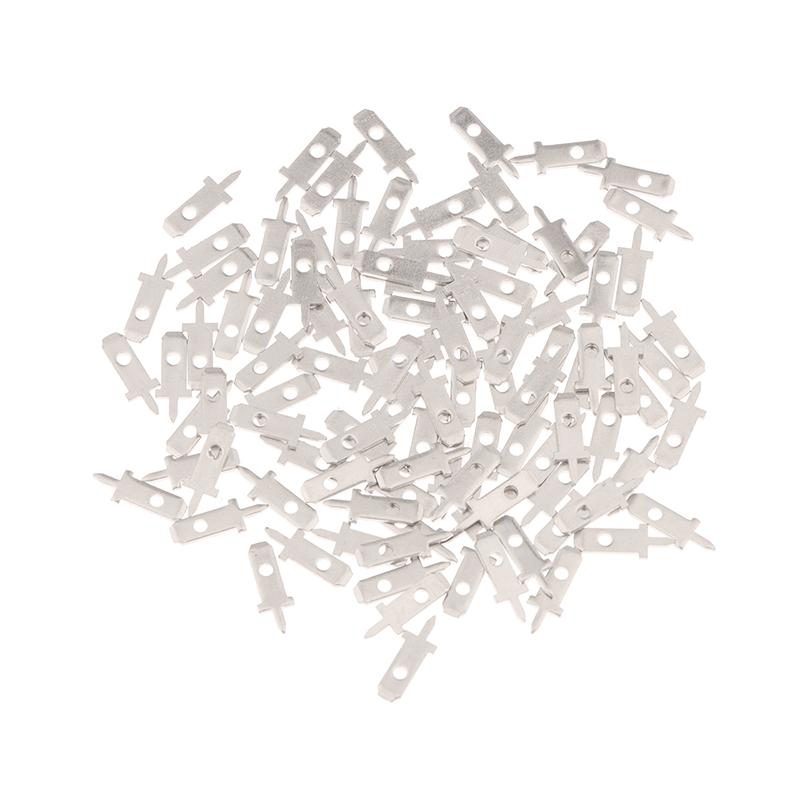 50Pcs 2.8 Inserts Plug Spring Terminal Pcb Solder Lug Thickness 0.8Mm One Legs ,Pcb Welding Sheet