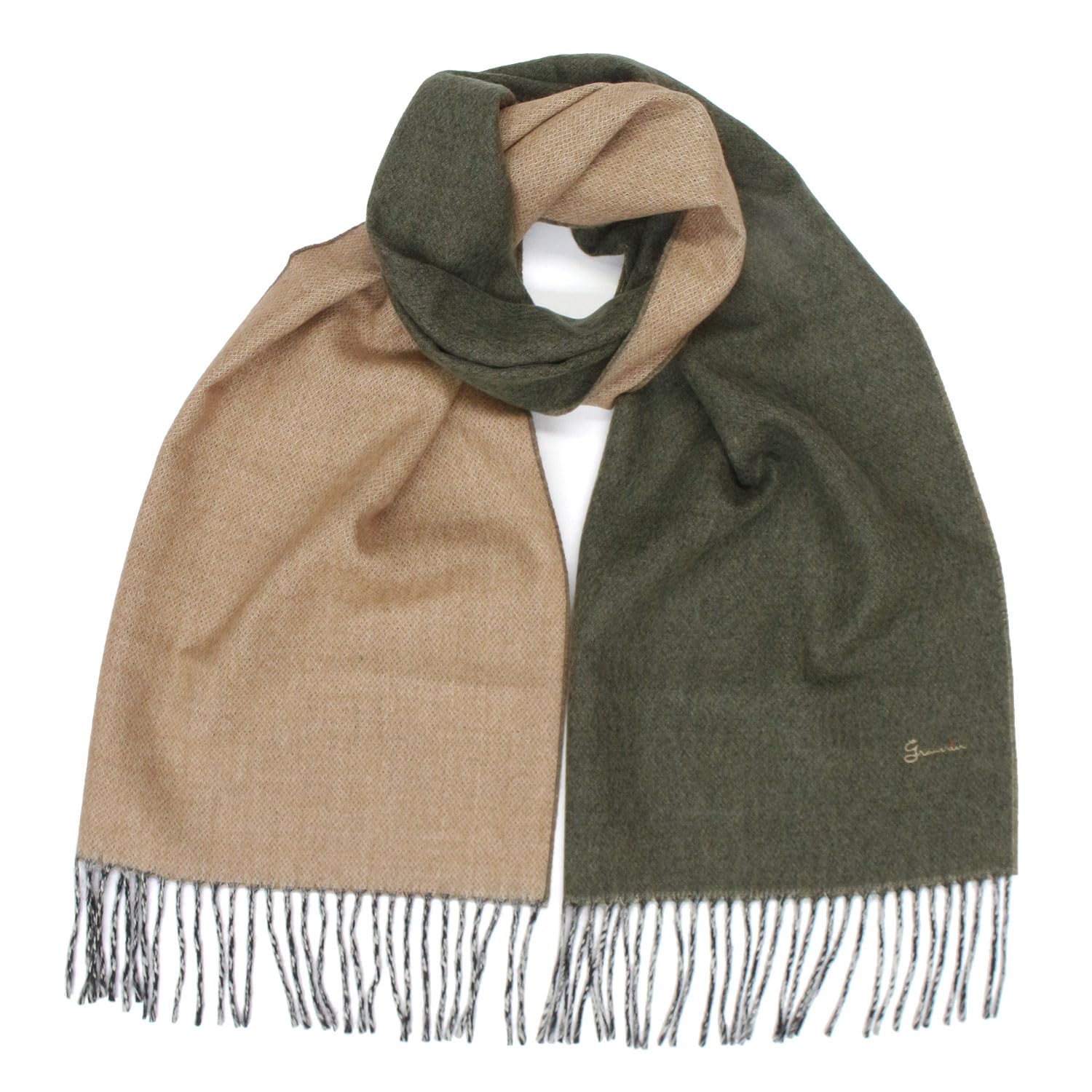 

Made in Gentle on the wool scarf [Gran creer] Japan skin, non-itchy 100% (khaki/beige)