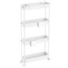 SPACEKEEPER Kitchen Slim 13cm Gap with Storage Cups and for Small and with Easy for Next to 4 White Cart, Storage, Dividers, Multifunctional, Items,