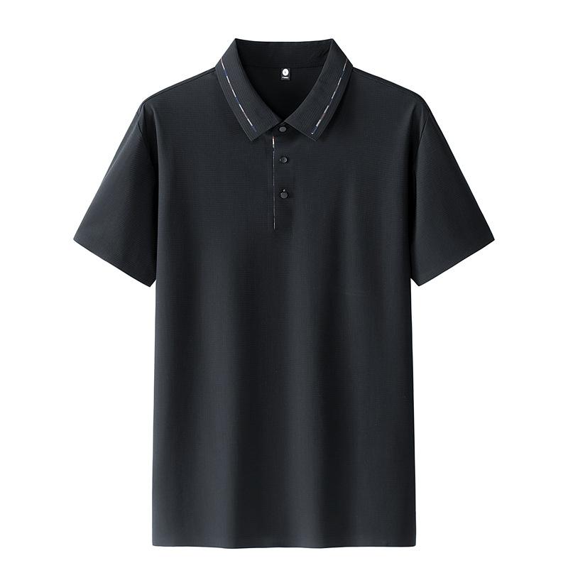 Short-sleeved Men's POLO Shirt for Summer New Ice Silk Traceless Business Casual Exquisite Thin Men's Sleeves